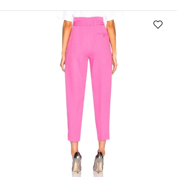 NWOT High Waisted Pink 3.1 Philip Lim Pink Belted Tapered Pants, Size 2 - Picture 3 of 8